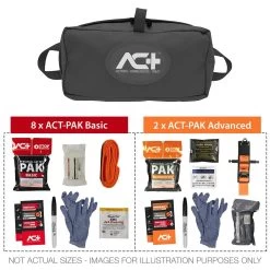 ACT-multiPAK Mass Casualty Bleeding Control Kit (Celox) -Military And Outdoor Equipment act300c sr gry bleeding kit contents min