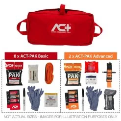 ACT-multiPAK Mass Casualty Bleeding Control Kit (ChitoGauze XR Pro) -Military And Outdoor Equipment act300x sr red bleeding kit contents min