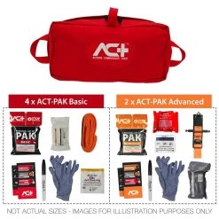 ACT-multiPAK Mini Mass Casualty Bleeding Control Kit (ChitoGauze XR Pro) -Military And Outdoor Equipment act400x sr red bleeding kit contents min