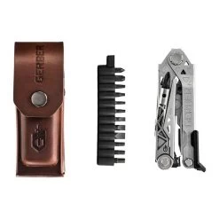 Gerber Centre-Drive Plus Multi-Tool (Stainless Steel W/ Leather Sheath + Bit Set)