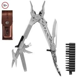 Gerber Centre-Drive Plus Multi-Tool (Stainless Steel W/ Leather Sheath + Bit Set) -Military And Outdoor Equipment gerber centre drive multi tool kn924 1