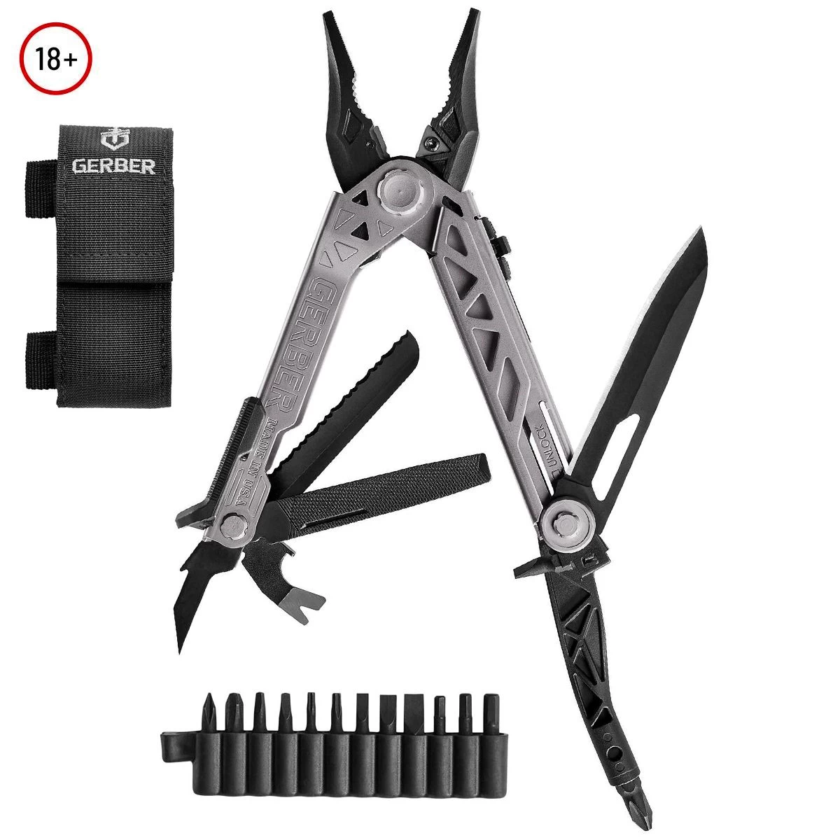 Gerber Centre-Drive Multi-Tool (Stainless Steel/Black W/ Nylon Sheath + Bit Set) 5 Gerber Centre-Drive Multi-Tool (Stainless Steel/Black W/ Nylon Sheath + Bit Set) - Image 5