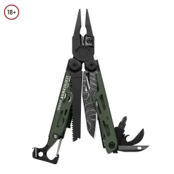Leatherman Signal Topo Green Multi-Tool (with Nylon Sheath) -Military And Outdoor Equipment kn154 grnlt700 tp 18a