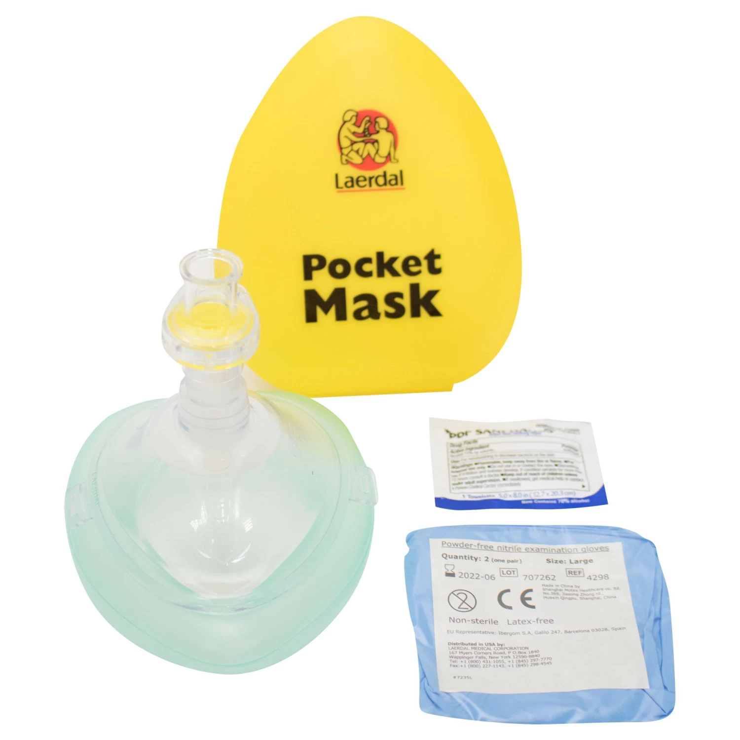 Laerdal Pocket Mask - Without O2 Inlet (Hard Yellow Case) 1 Laerdal Pocket Mask - Without O2 Inlet (Hard Yellow Case)