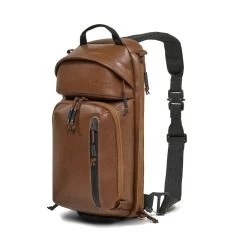 Viktos Upscale 3 Leather Slingbag -Military And Outdoor Equipment upscale 3 leather slingbag brown front